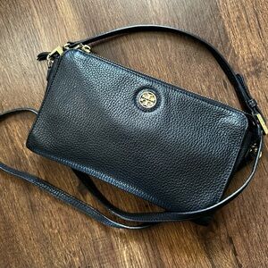 💋Tory Burch Robinson Black Pebbled Leather Crossbody Bag